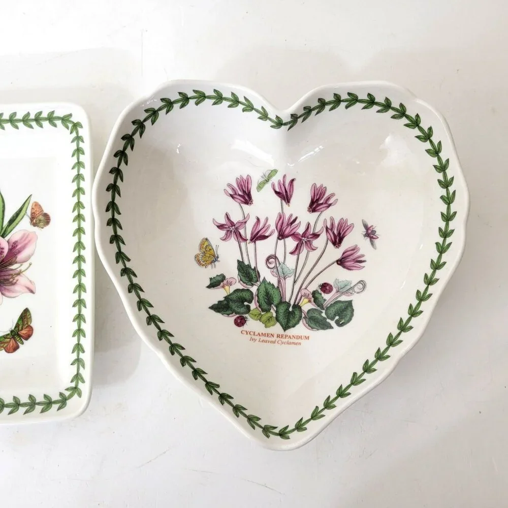 Portmeirion Botanic Garden Heart & Square Dishes - Picture 2 of 7